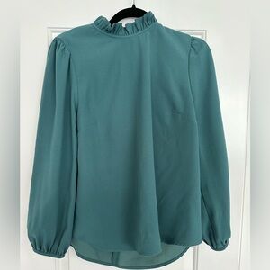J.Crew Ruffle Neck Crepe Blouse